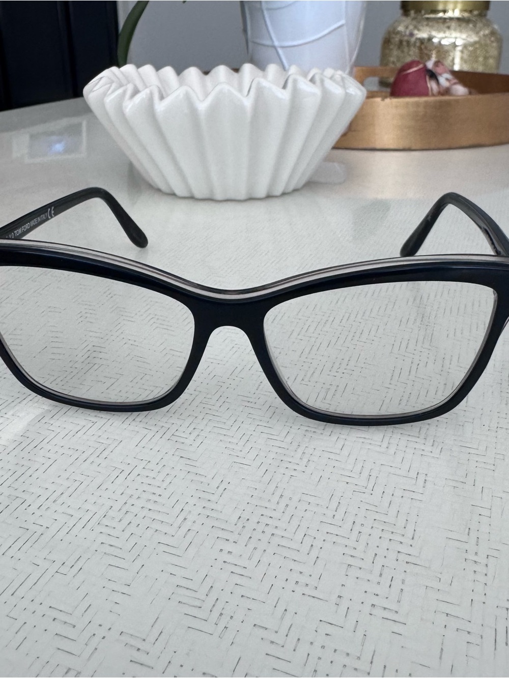 Tom Ford Black Cat-Eye Optical Glasses Frame